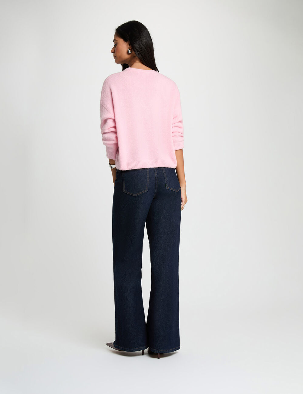 Strickcardigan mit V-Ausschnitt pastellrosa damen