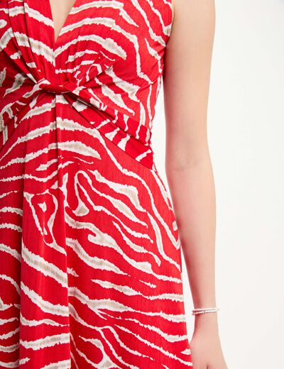 Robe courte ajustée imprimée multicolore femme