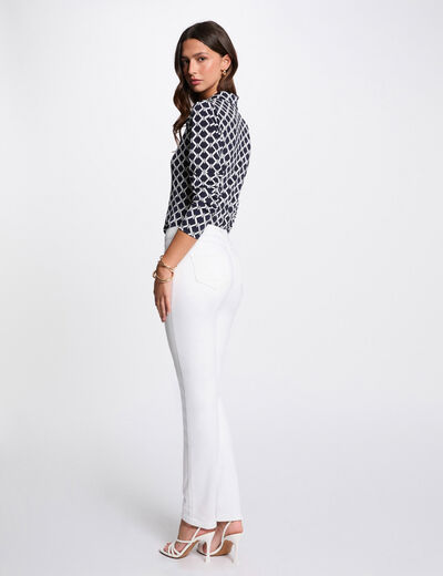 Pantalon droit blanc femme