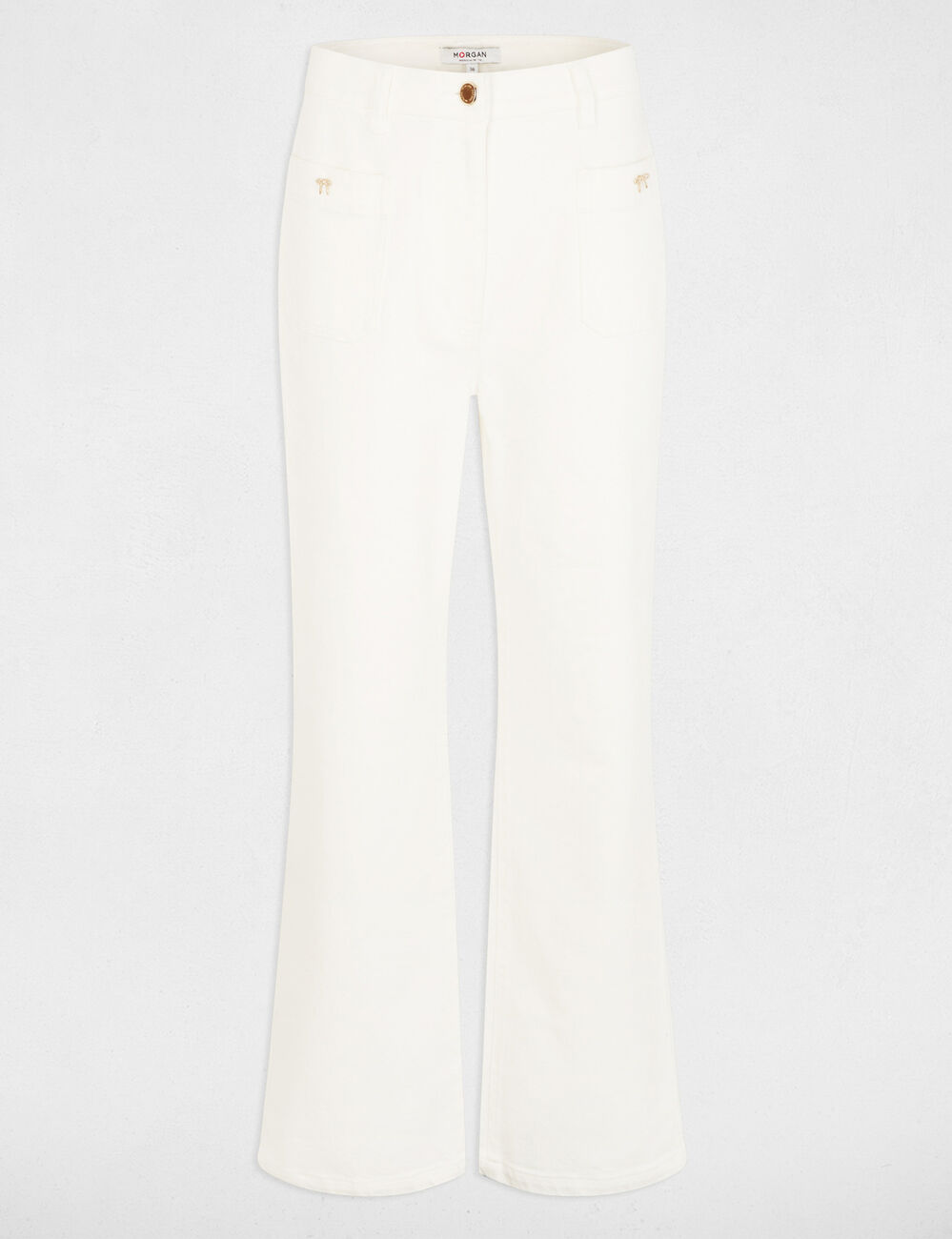 Weit geschnittene 7/8-Jeans weiss damen