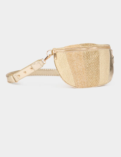 Sac banane métallisé jaune or femme