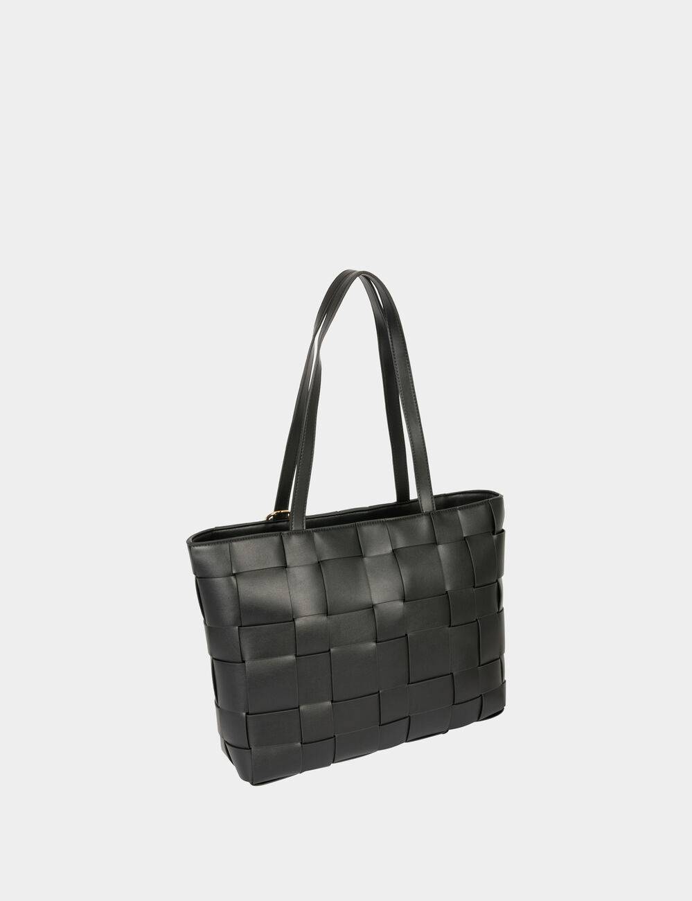 Sac cabas tress&eacute; noir femme