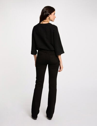 Bootcut-Jeans mit Pattentaschen schwarz damen