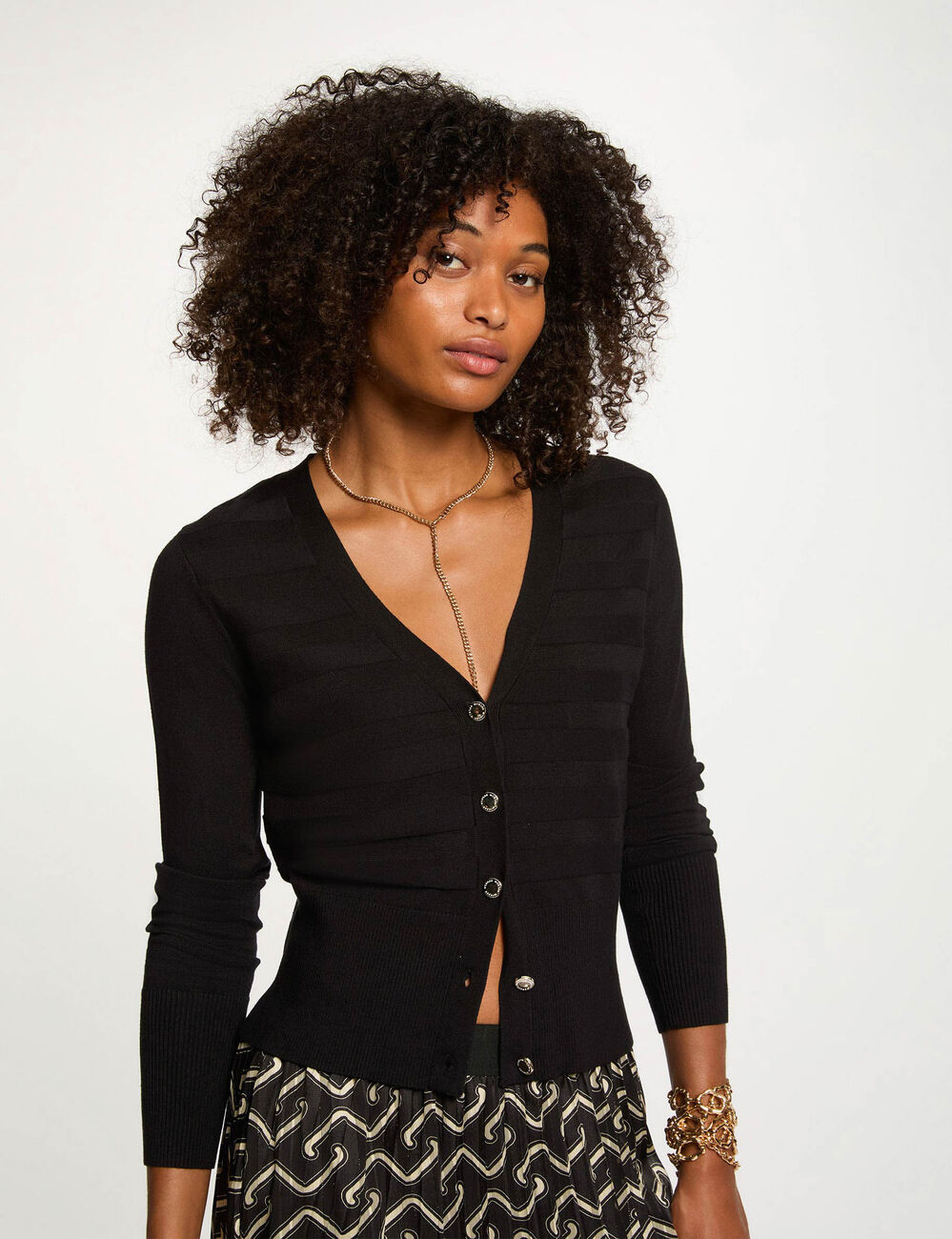 Gilet manches longues noir femme