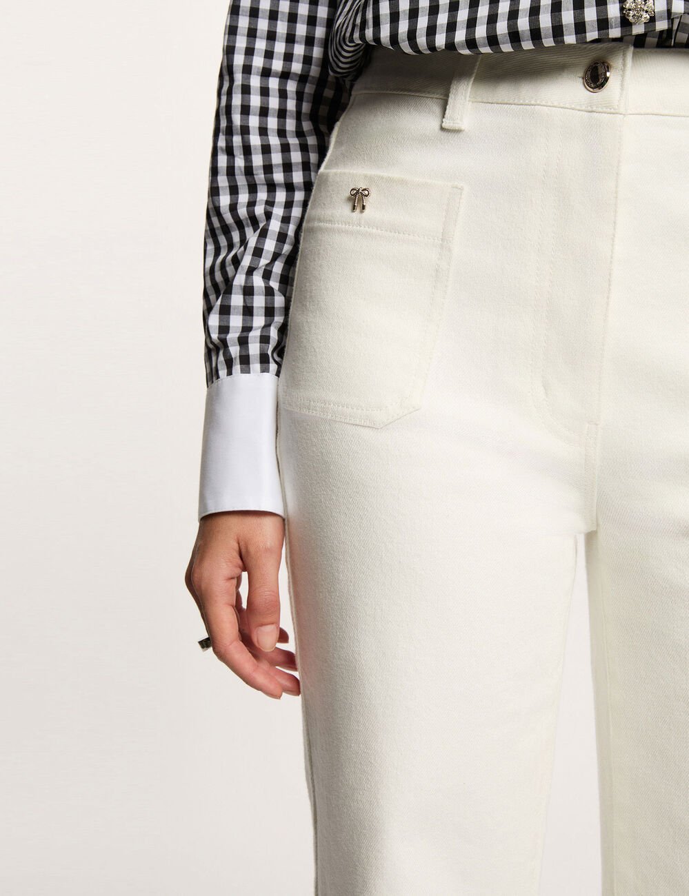 Weit geschnittene 7/8-Jeans weiss damen