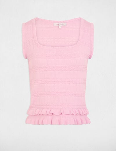 &Auml;rmelloser, figurbetonter Pulli rosa damen