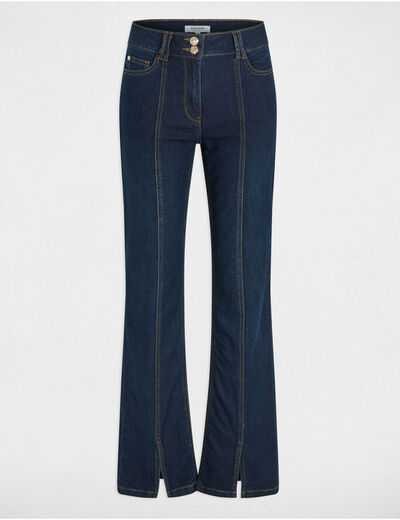 Jeans bootcut avec fentes denim brut femme