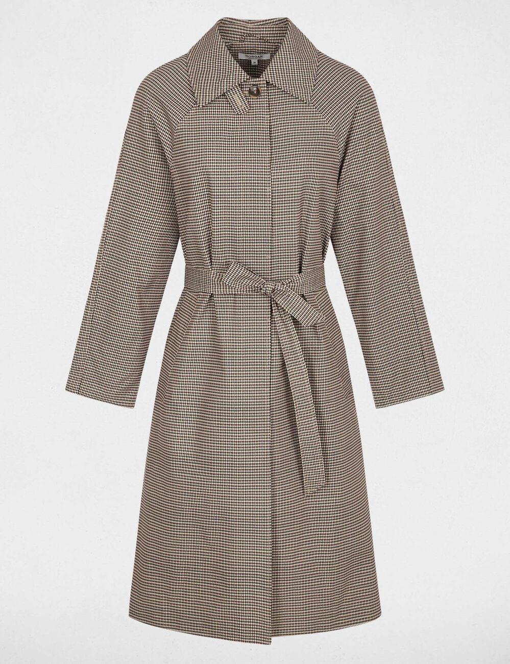 Trench ceintur&eacute; manches longues multicolore femme