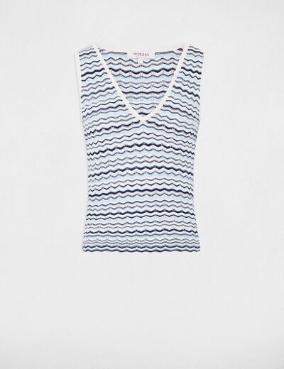 Ärmelloses Stricktop mehrfarbig damen
