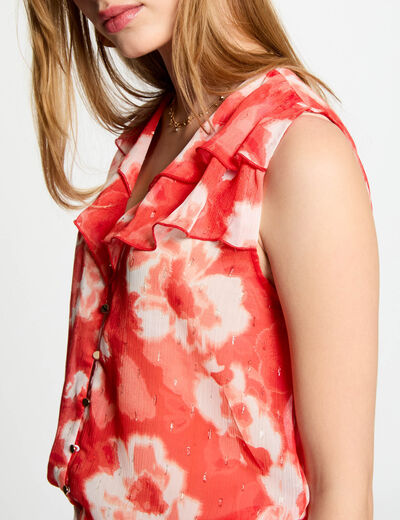 Ärmellose Bluse mehrfarbig damen