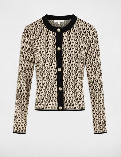 kurze bedruckte strickjacke sandfarben damen Kurze, bedruckte Strickjacke sandfarben damen