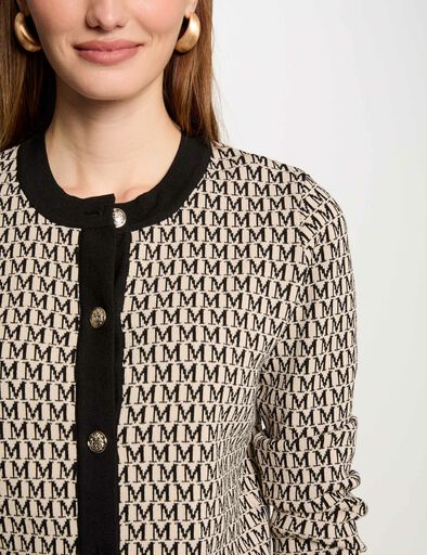 kurze bedruckte strickjacke sandfarben damen Kurze, bedruckte Strickjacke sandfarben damen