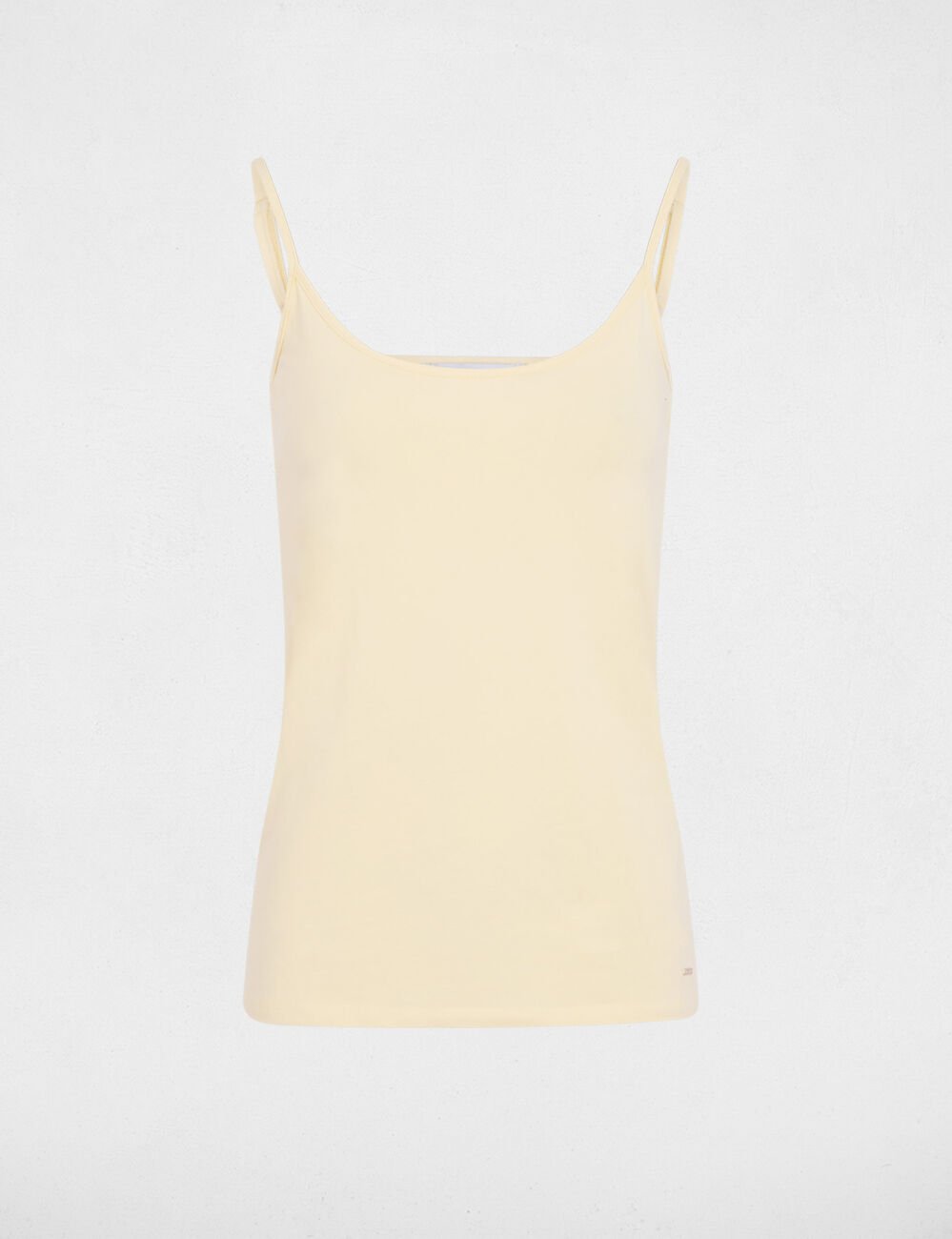 D&eacute;bardeur bretelles fines jaune pastel femme