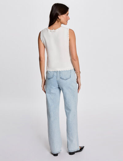 Gilet sans manches blanc femme