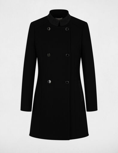 manteau long boutonne noir femme Manteau long boutonné noir femme