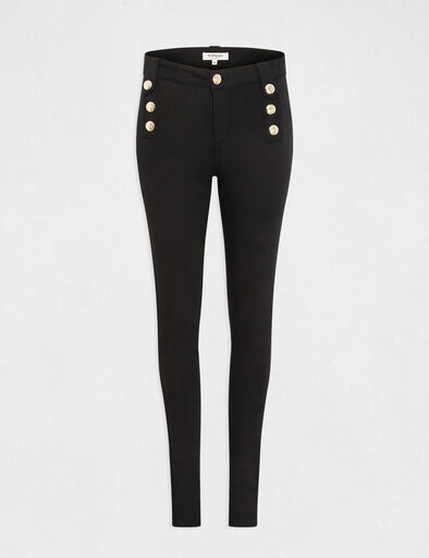 pantalon skinny avec boutons decoratifs noir femme Pantalon skinny avec boutons décoratifs noir femme