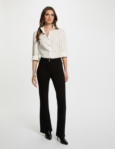 Bootcut-Jeans mit Schlitzen schwarz damen