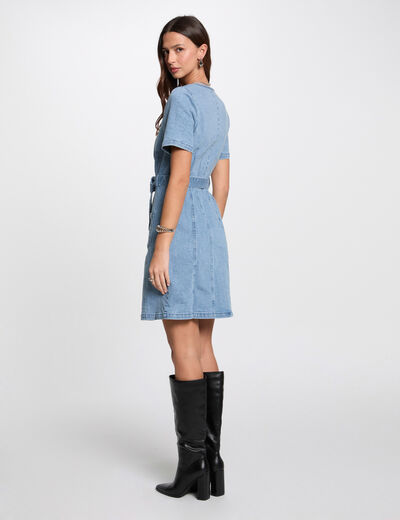 Kurzes, gerades Jeanskleid double stone denim damen