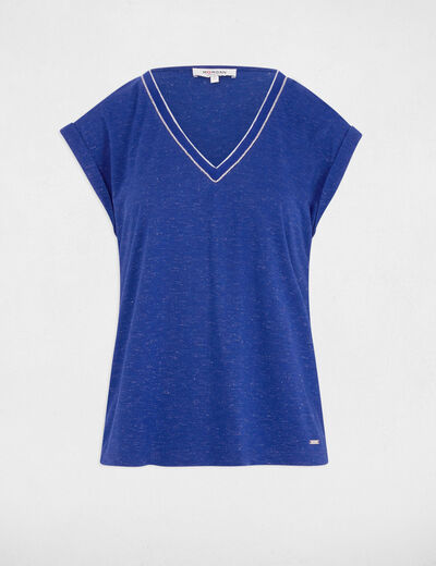T-shirt manches courtes bleu electrique femme