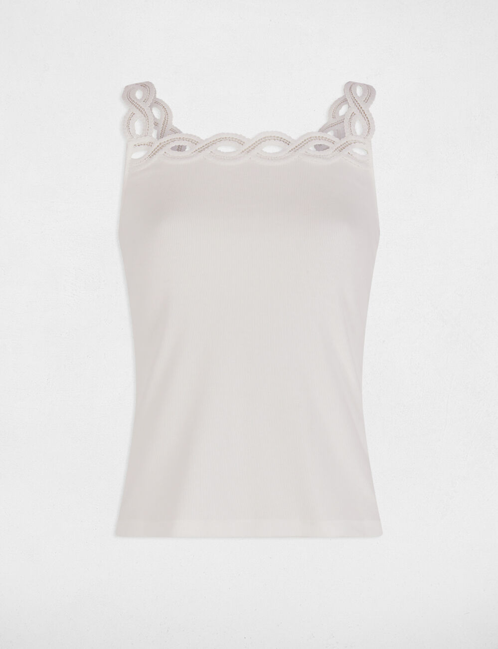 Tanktop mit breiten Trägern weiss damen