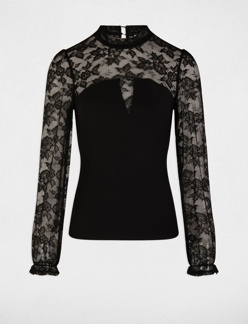 Langarmshirt schwarz damen