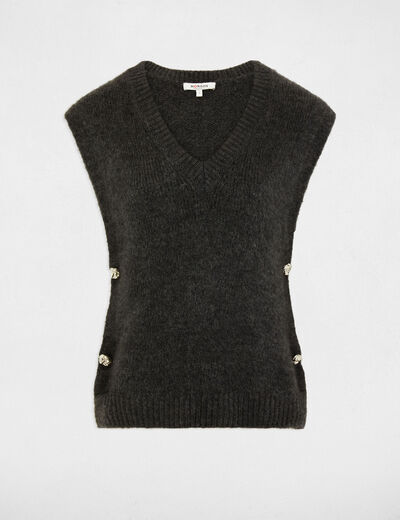Ärmelloser Pullover dunkelgrau damen