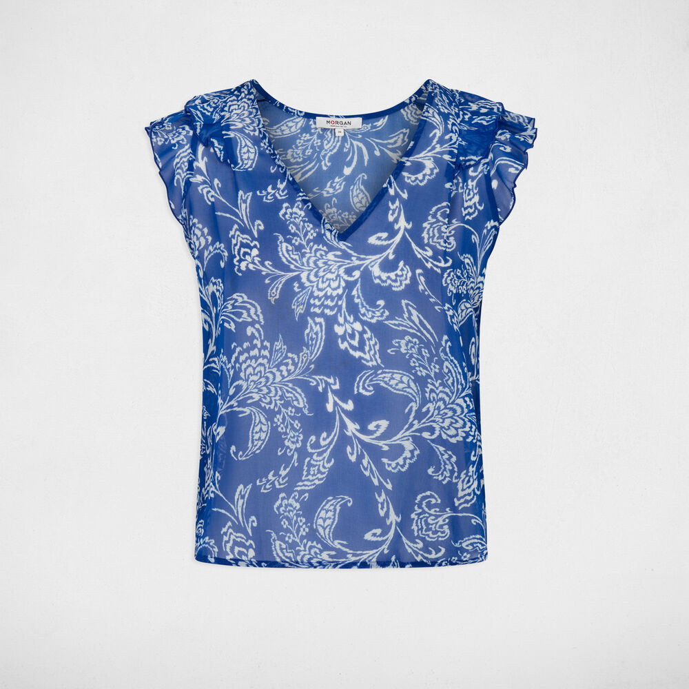 &Auml;rmellose Voilebluse mehrfarbig damen