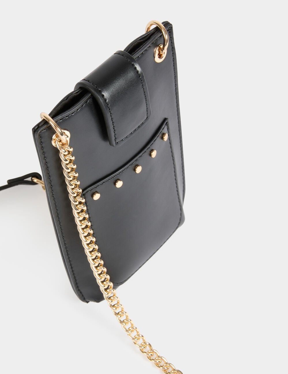 Clutch mit Nieten-Details schwarz damen