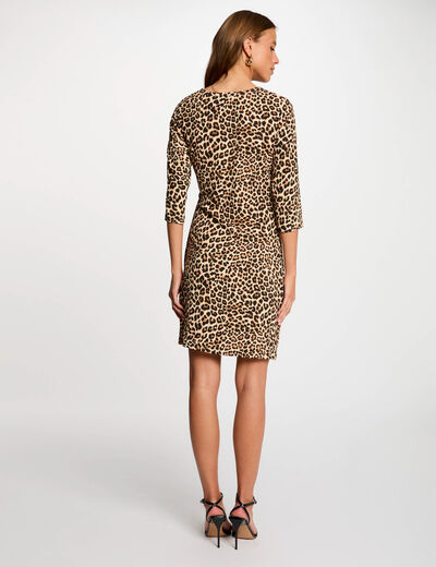 Robe courte ajustée imprimée multicolore femme