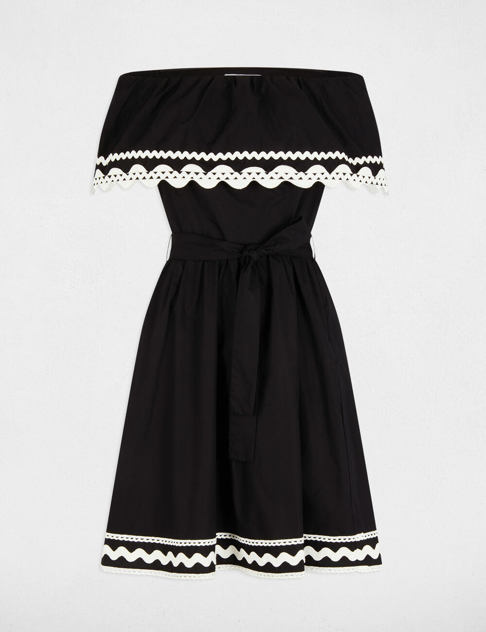 Kurzes Trapezkleid schwarz damen