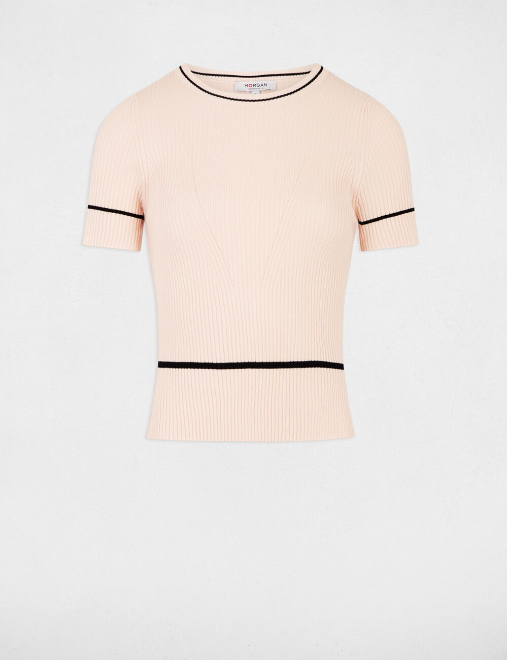 Kurzärmeliger Pullover hellrosa damen