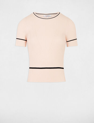 Kurzärmeliger Pullover hellrosa damen