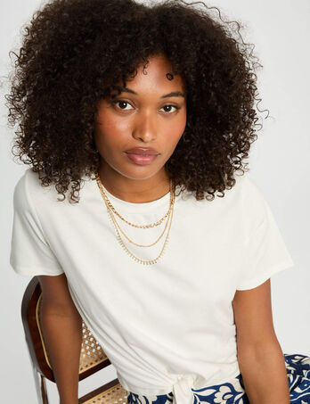 T-shirt manches courtes blanc femme