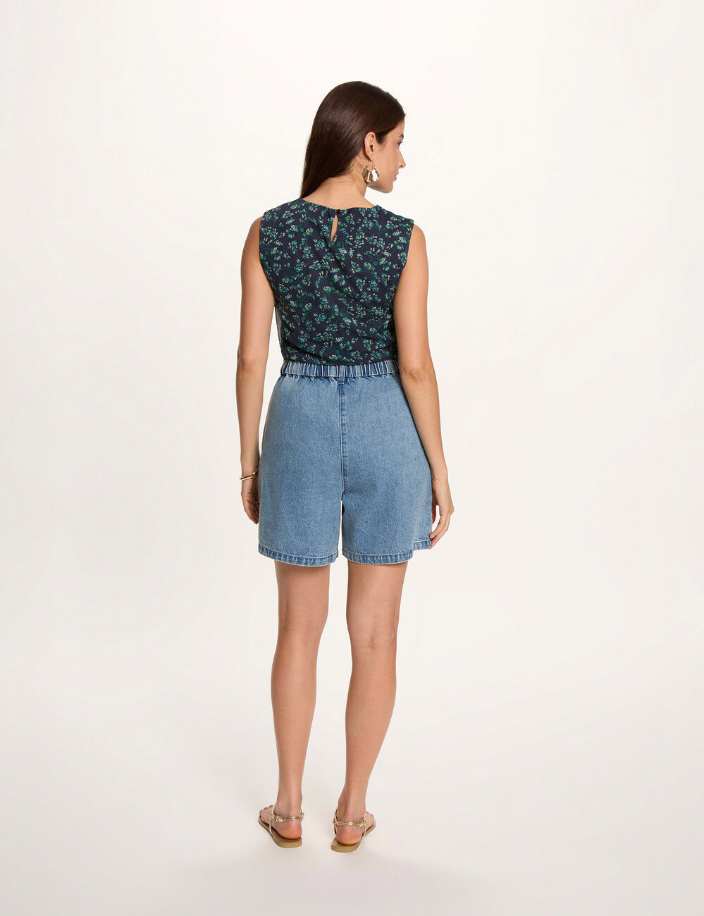 D&eacute;bardeur drap&eacute; sans manches multicolore femme