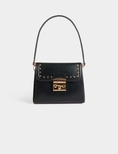 Sac bandoulière à clous noir femme