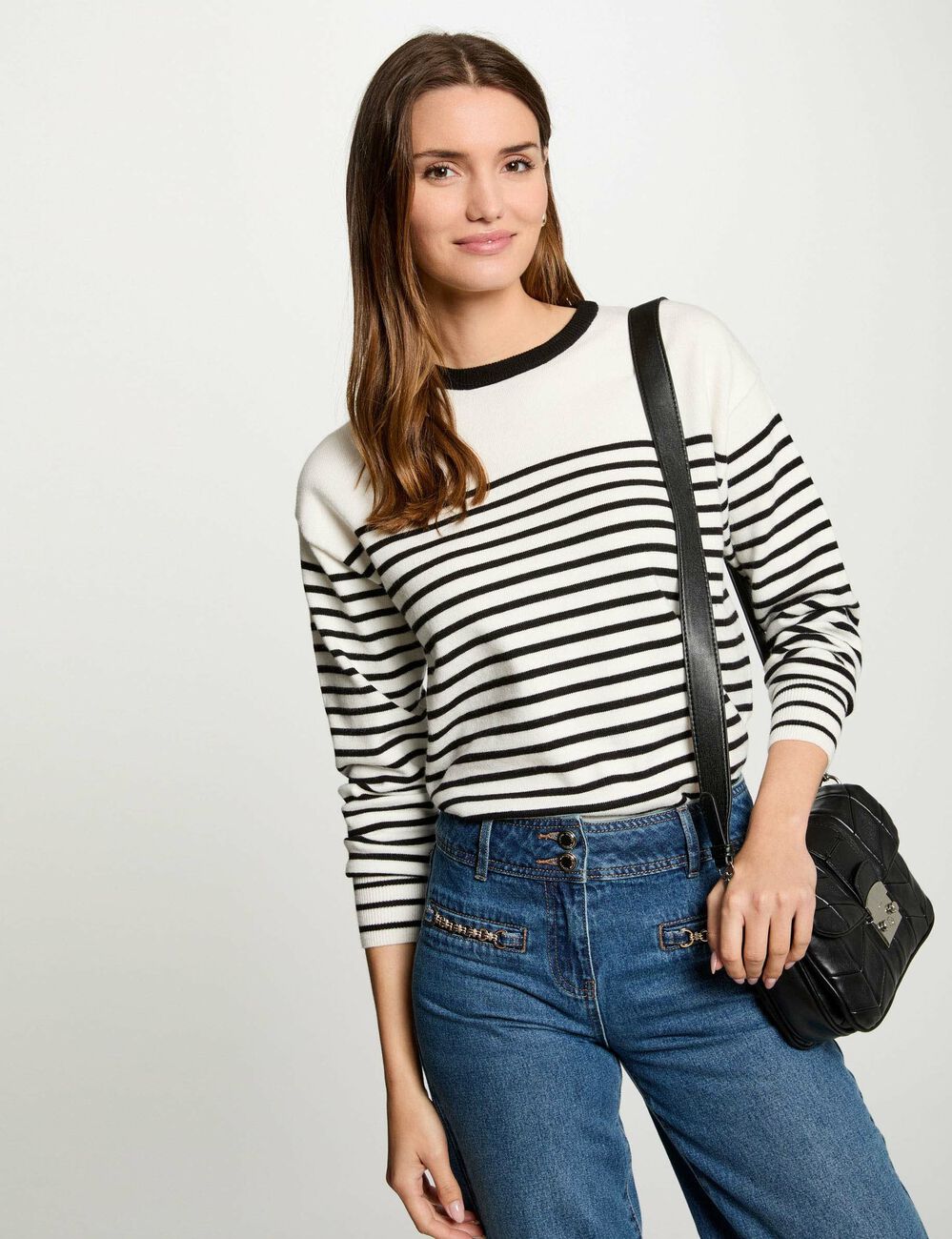 Gestreifter Pullover weiss damen