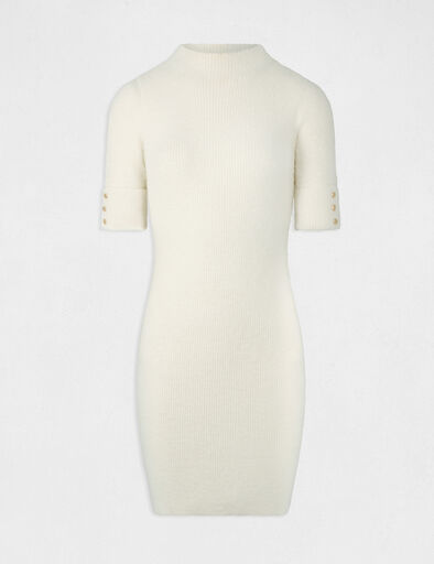figurbetontes kurzarmiges pulloverkleid elfenbein damen Figurbetontes kurzarmiges Pulloverkleid elfenbein damen