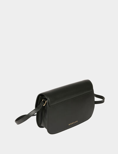 Sac bo&icirc;te bandouli&egrave;re en cuir noir femme