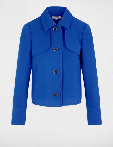 kurzer geknopfter mantel blau damen Kurzer, geknöpfter Mantel blau damen