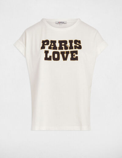 T-shirt à inscription blanc femme