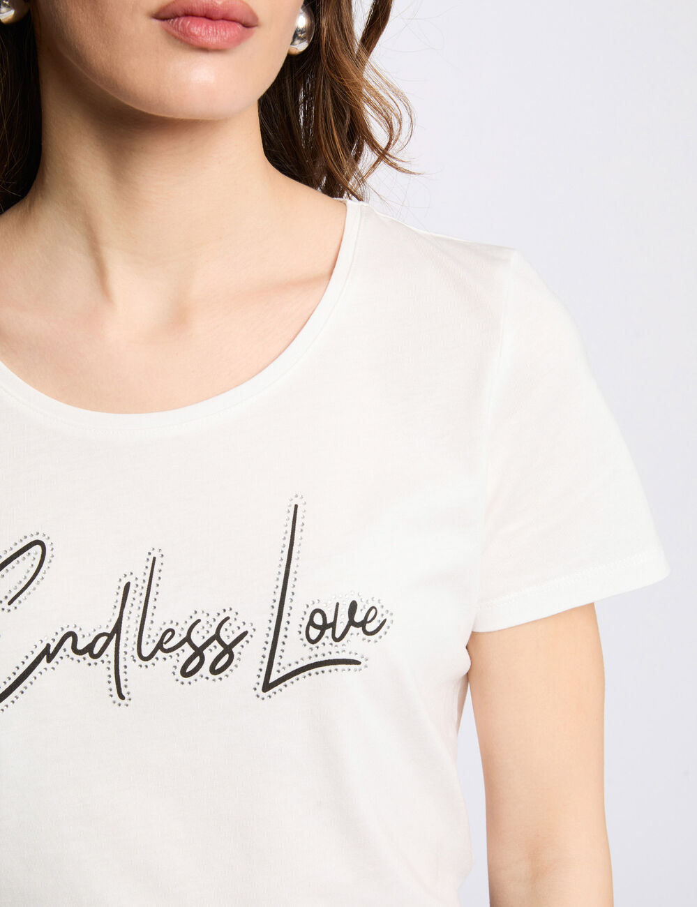 T-shirt mit Aufschrift weiss damen
