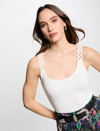 Ärmelloses Top weiss damen