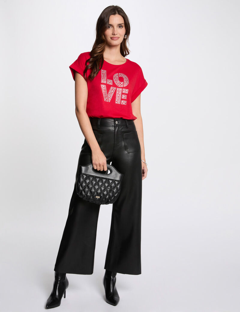 T-Shirt mit Aufdruck rot damen