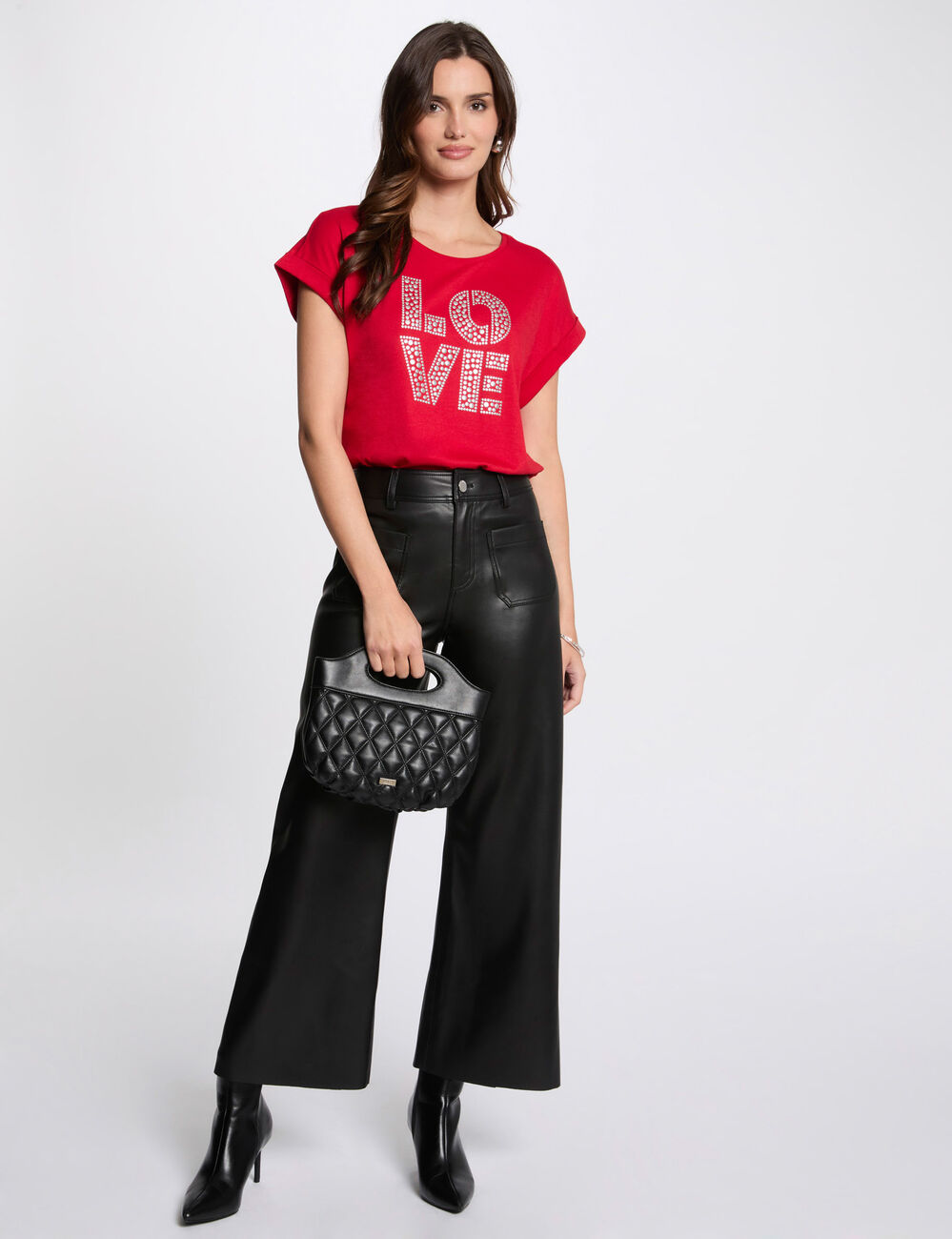 T-Shirt mit Aufdruck rot damen