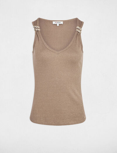 D&eacute;bardeur cintr&eacute; col v taupe femme