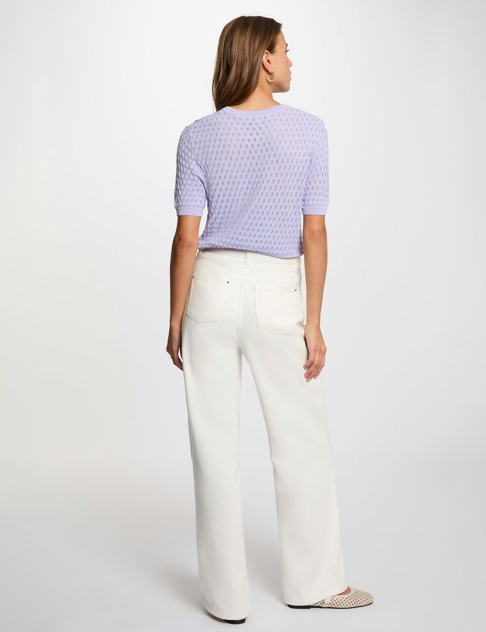 Leichter Pullover mit Rundhals mauve damen