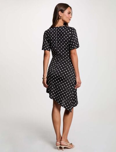 Asymmetrisches Kleid mit Punkten mehrfarbig damen