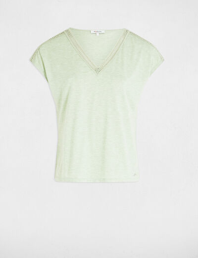 T-shirt manches courtes vert clair femme