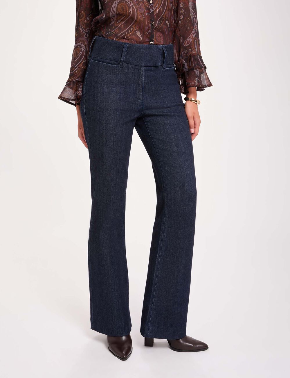Bootcut-Jeans mit G&uuml;rtel blau damen