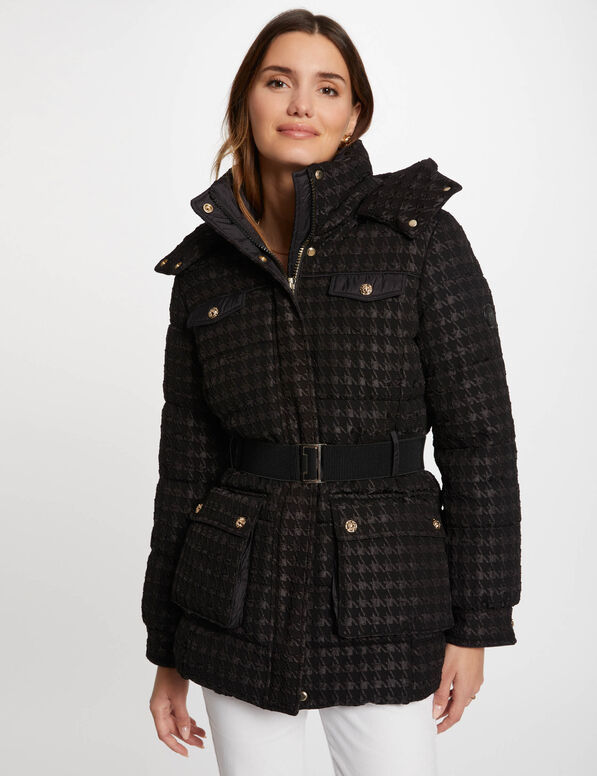 doudoune imprime pied de poule noir femme Doudoune imprimé pied de poule noir femme